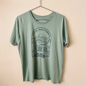 Sierra Nevada Chico California Graphic Tee T-shirt sage green short sleeve